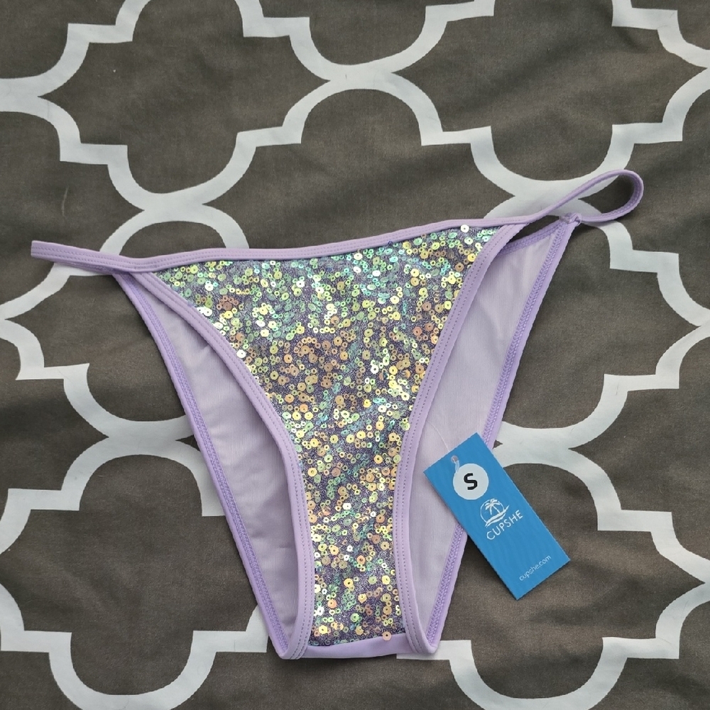 Cupshe Lavender Sequin Bikini Bottoms